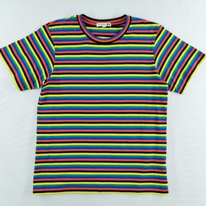 JW Anderson Shirt JW Anderson Multicolor Striped T Shirt Size XS
