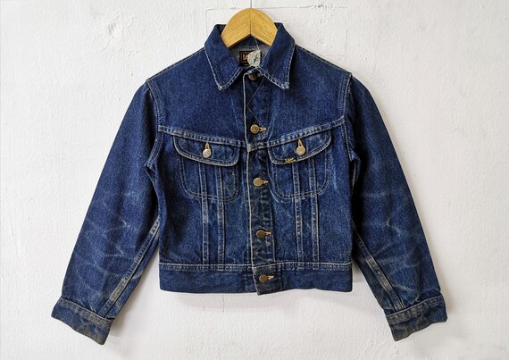 Lee Jacket Distressed Vintage Size 12 Lee Denim J… - image 2