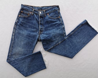 Levis 501 Jeans Distressed Vintage Size 30 Levis Jeans Pants 90s Levis 501 Made In UK Denim Jeans Size 29/30x25