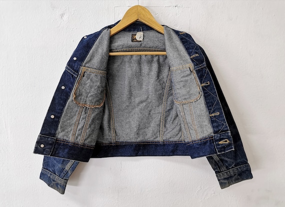 Lee Jacket Distressed Vintage Size 12 Lee Denim J… - image 4