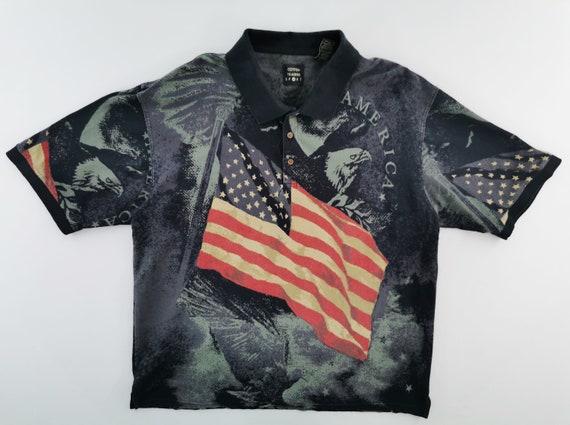 cotton traders sport flag shirt