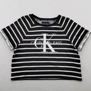 Calvin Klein Shirt Calvin Klein Striped Tee T Shirt Women Size XL