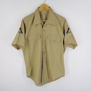 Army Shirt Vintage Army Uniform Vintage 60s Army Military Uniform Button Shirt Size M/L