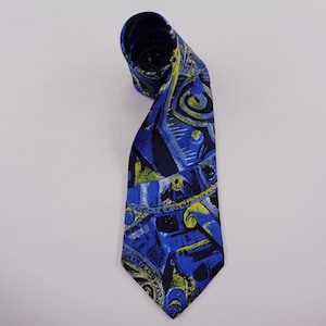 Paco Rabanne Tie Vintage Paco Rabanne Silk Necktie Vintage Paco Rabanne Made In Italy Abstract Pattern Silk Necktie