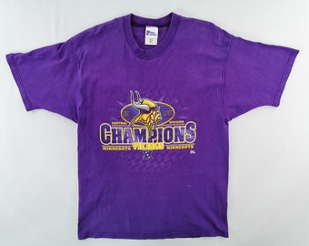 Minnesota Vikings Shirt Vintage Minnesota Vikings T Shirt 90s Minnesota Vikings Champion 1998 Made In USA NFL Tee T Shirt Size L