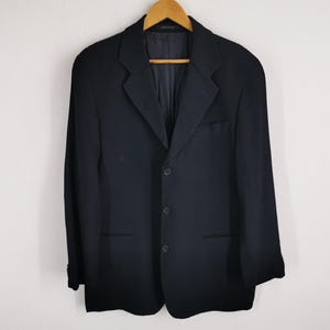 Emporio Armani Blazer Vintage 90&#39;s Emporio Armani Wool Blazer Coat Made In Italy Size M