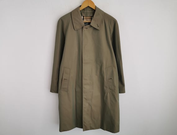 ジャケット・アウター 80s Burberrys' Single Trench Coat 1980s Burberrys Tan Brown Classic Trench Coat Jacket Plaid