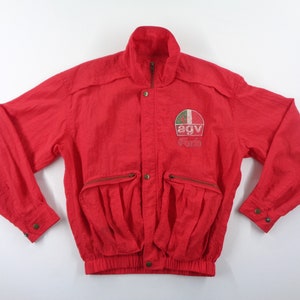 AGV Jacket Vintage AGV Windbreaker Vintage AGV Crinkle Nylon Windbreaker Jacket Size M/L