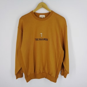 Trussardi Sweatshirt Vintage Size MA Trussardi Pullover 90s Trussardi Embroidery Logo Pullover Sweatshirt Size M