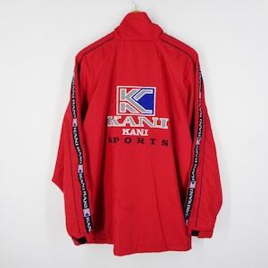 Kani Sports Jacket Vintage Kani Sports Windbreaker 90s Kani Sports Taped Logo Spell Out Windbreaker Jacket Size L