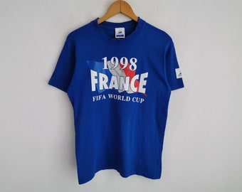 France 1998 FIFA World Cup Shirt Vintage 90s France 1998 FIFA World Cup T Shirt Size M