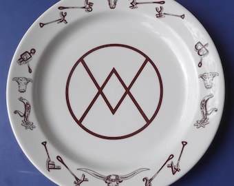 Sterling China "El Rancho" Charger or Chop Plate w/Center Crest - 11-5/8"