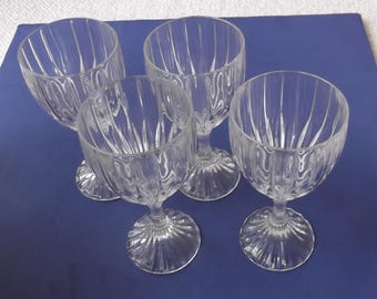 Set(s) of Four Mikasa Crystal "Park Lane" Water Glasses - 6-3/4"