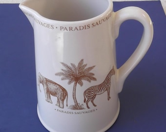 Jars France "Paris je t'aime" Paradis Sauvages Pitcher - 7-1/4" Tall