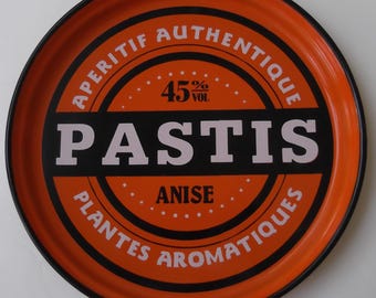 Heavy Porcelain Enamel Advertising Serving Tray - Pastis Anise Liqueur