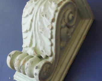Architectural Salvage 5" Wooden Corbel Shelf Bracket -Acanthus Leaf Design