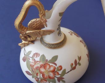 Royal Worcester Aesthetic Period 1048 Squat Ewer with a Dragon Handle - 1887