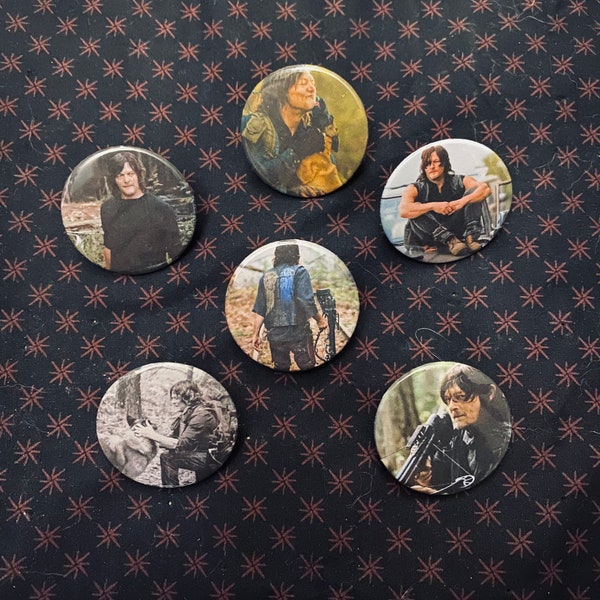 Daryl Dixon The Walking Dead pin back buttons 1.25 inch
