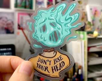 don't lose your head - transparent vinyl ghost sticker