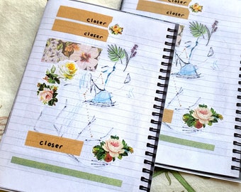 Kisses & Flowers Mini Zine – Sketchbook Collage Art
