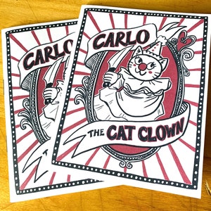 carlo the cat clown! mini comic art zine