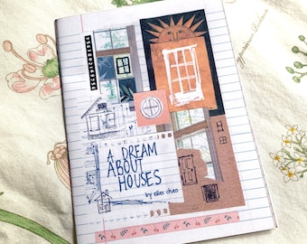 a dream about houses - an abstract collage art mini comic