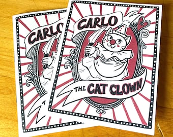 carlo the cat clown! mini comic art zine