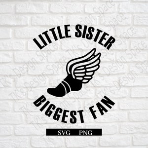 Little Sister Biggest Fan SVG/ Pista SVG/ Temporada de pista/ Camisa de pista SVG/ Imágenes prediseñadas de pista/ Imágenes prediseñadas deportivas/ Svg Png/ Cricut