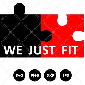 We Just Fit Svg Png Eps Dxf, Couple Shirt Svg