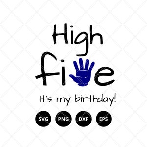 High five svg png dxf eps 5ème anniversaire svg 5 ans chemise enfants chemise d’anniversaire 5ème fête d’anniversaire