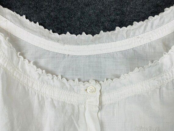 Antique French Camisole Monogram MLD Cotton Corse… - image 7