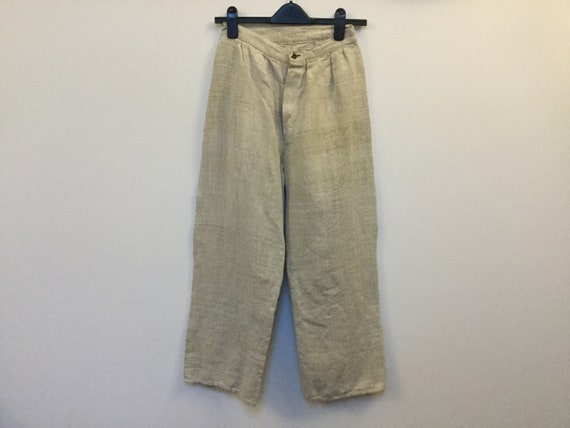 Antique 40s Peasant Pants Size S Homespun Hemp Man