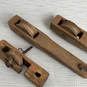 Antique Hand Carved Wood Loom Parts: Rustic Farmhouse Decor, Set of 3