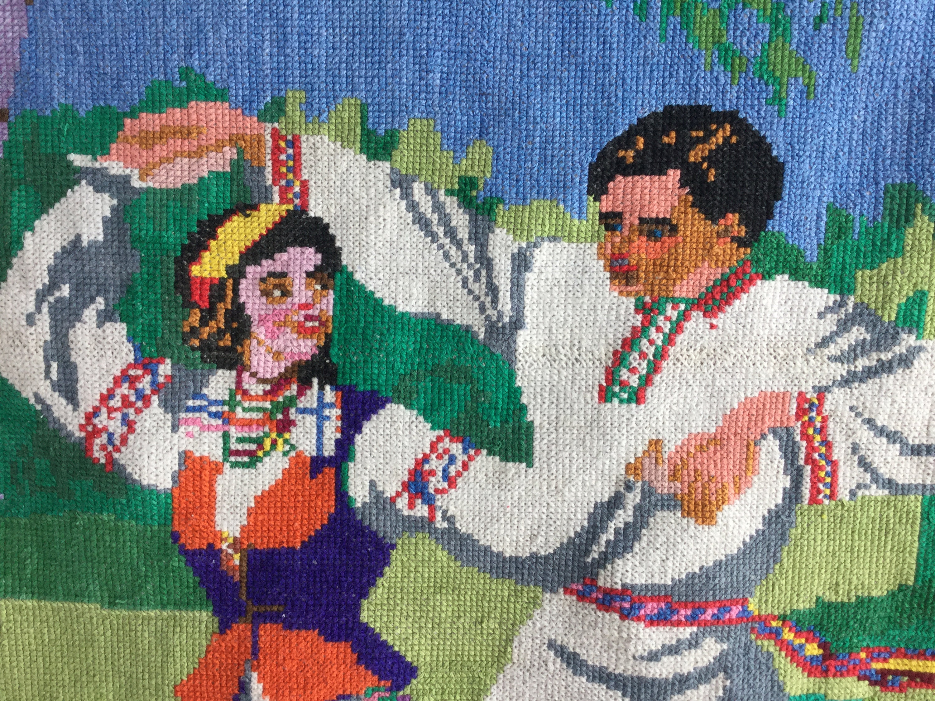 Vintage Embroidered Large Picture Ukrainian Tapestry Finished  Etsy