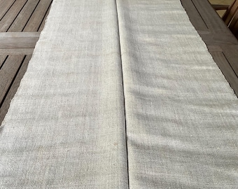 Roll 6.5 yards Antique Handwoven Hemp Fabric Old European Homespun Textile