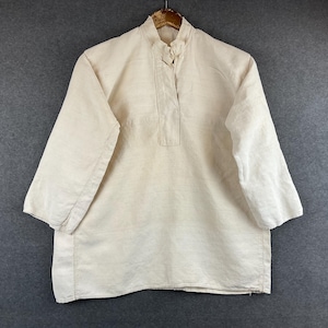Vintage Ukrainian Shirt Handmade Vyshyvanka Homespun Linen Sorochka Peasant Men’s Workwear European Clothing