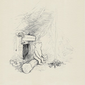 Mr Sanders - Winnie the pooh classic vintage style poster print #36