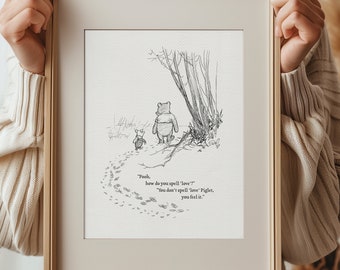 Stampa Winnie The Pooh A4 Con Citazione - Per Cameretta, Regalo Per Neonati E Mamme, Design UK - Foto 6