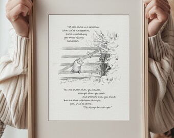 If ever there is tomorrow...  Winnie the Pooh Quotes - classic vintage style  poster print #05