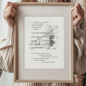 If ever there is tomorrow... Winnie the Pooh Quotes classic vintage style poster print 05 image 1