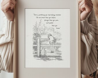 You are braver than you believe - Winnie the Pooh Quotes - classic vintage style  poster print #133a