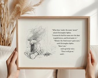 Mr Sanders Winnie the Pooh quotes horizontal classic vintage style poster print mr_sanders_a