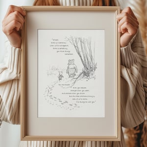 You are braver than you believe Winnie the Pooh Quotes classic vintage style poster print 03 image 1