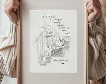 I want to thank the wishing star. He made my most important wish come true - Winnie the Pooh quote vintage style poster print #154