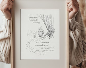 You are braver than you believe - Winnie the Pooh Quotes - classic vintage style  poster print #03