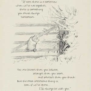 If ever there is tomorrow... Winnie the Pooh Quotes classic vintage style poster print 05 image 6