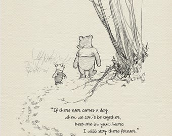 Wenn es jemals einen Tag gibt... Winnie Puuh Zitate - Klassisches Poster im Vintage Stil #04