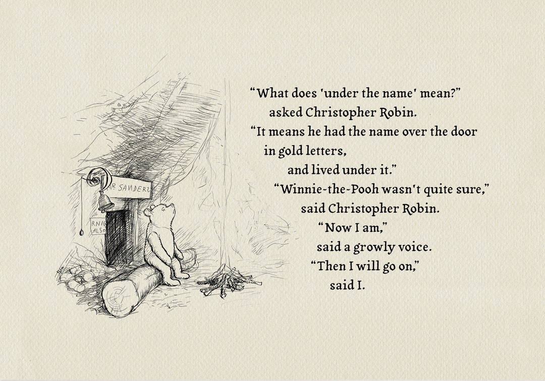 Mr Sanders Winnie the Pooh Quotes Horizontal Classic Vintage - Etsy