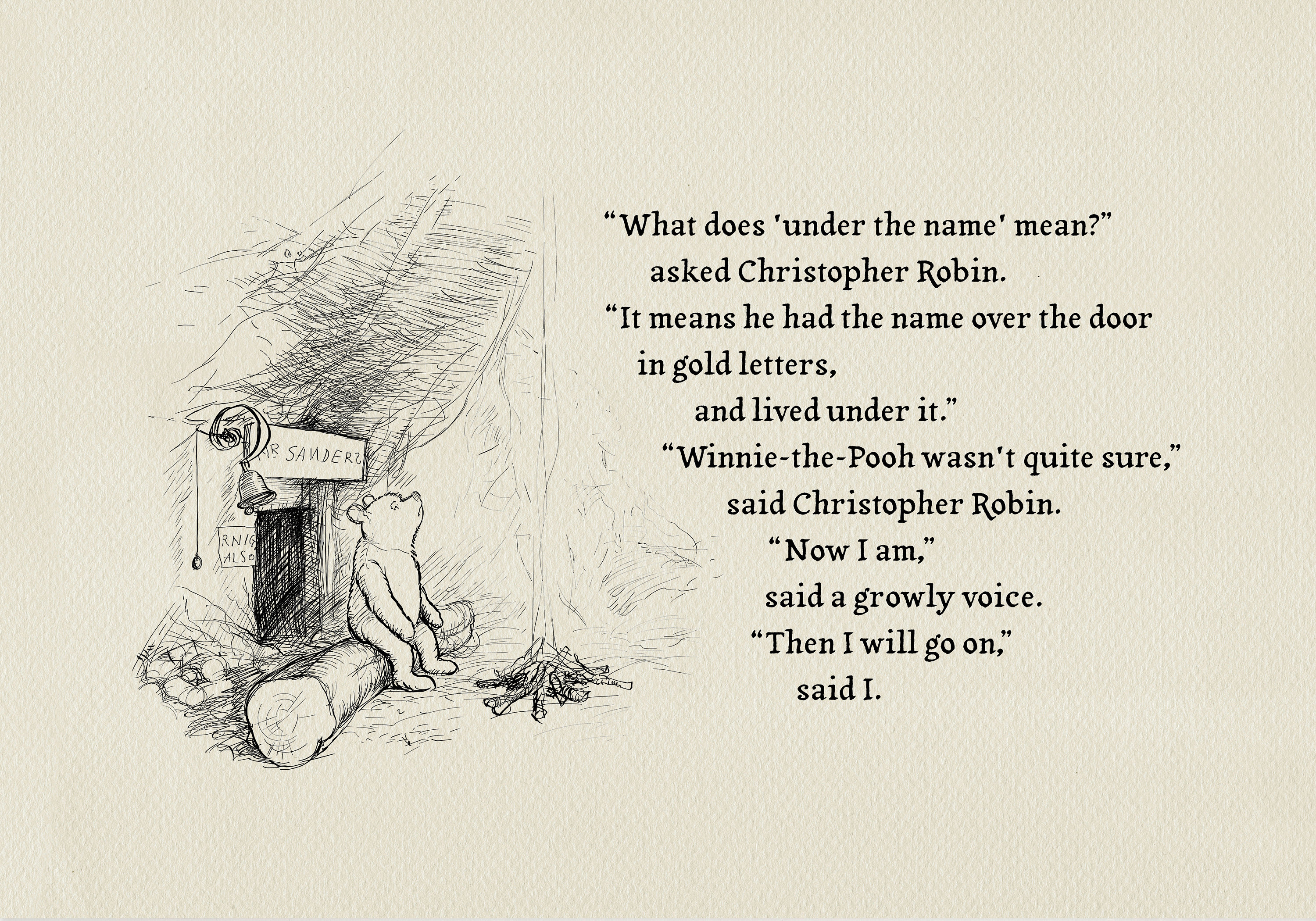 Mr Sanders Winnie the Pooh Quotes Horizontal Classic Vintage - Etsy