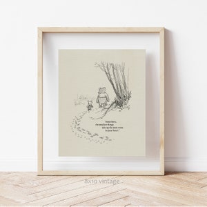 Sometimest the smallest things... Pooh Quotes Pooh and Piglet classic vintage style print 63a image 8